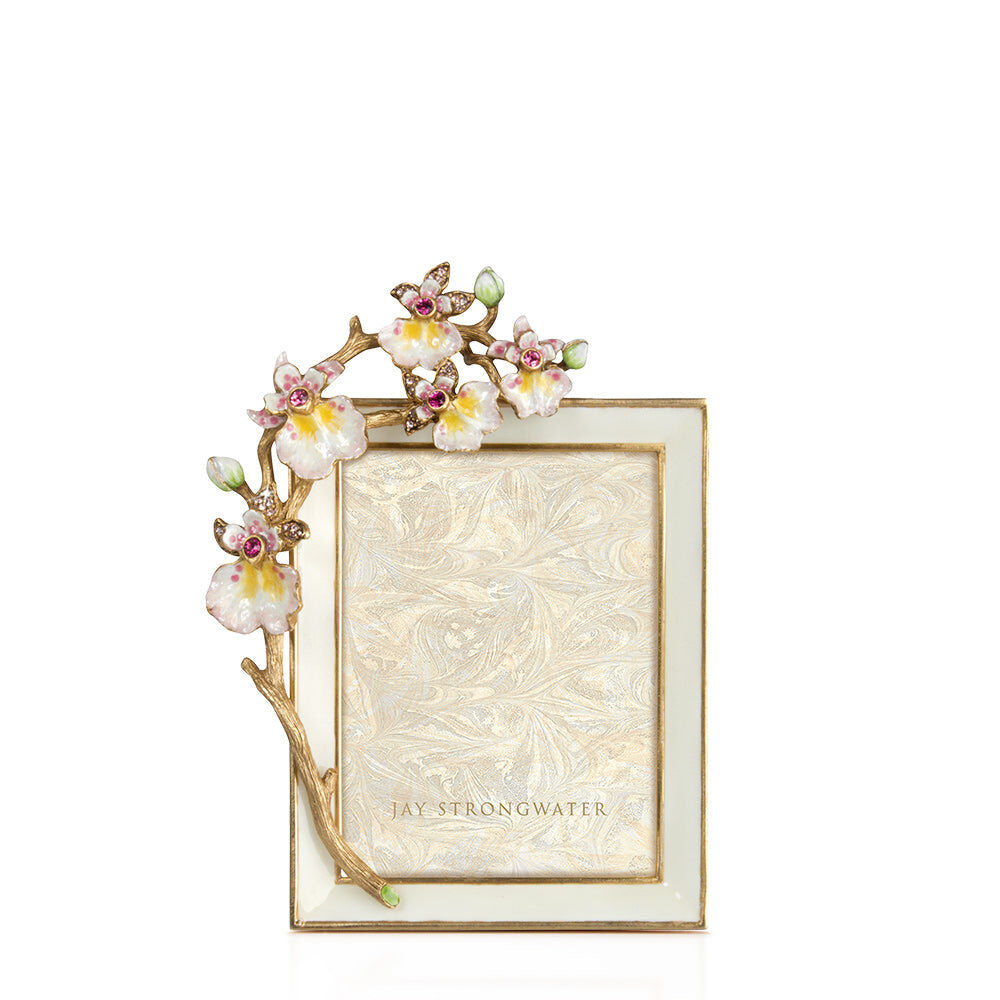 Jay Strongwater Kelsey Orchid 3" X 4" Frame - Flora