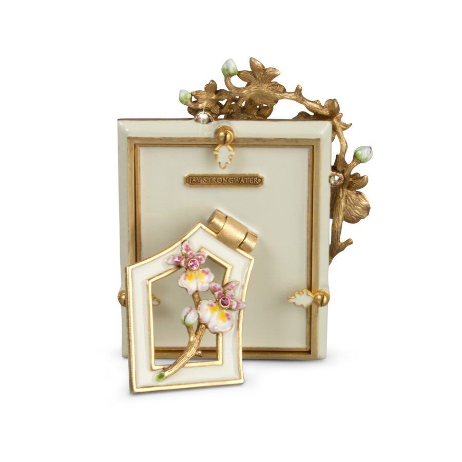 Jay Strongwater Kelsey Orchid 3" X 4" Frame - Flora, alternate view