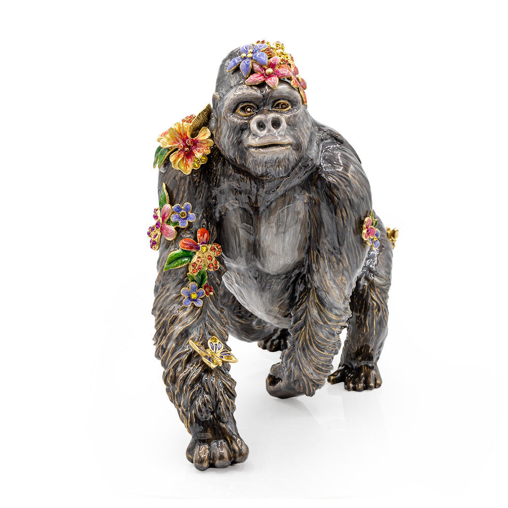 Jay Strongwater Kong Gorilla with Butterflies and Flowers Figurine
