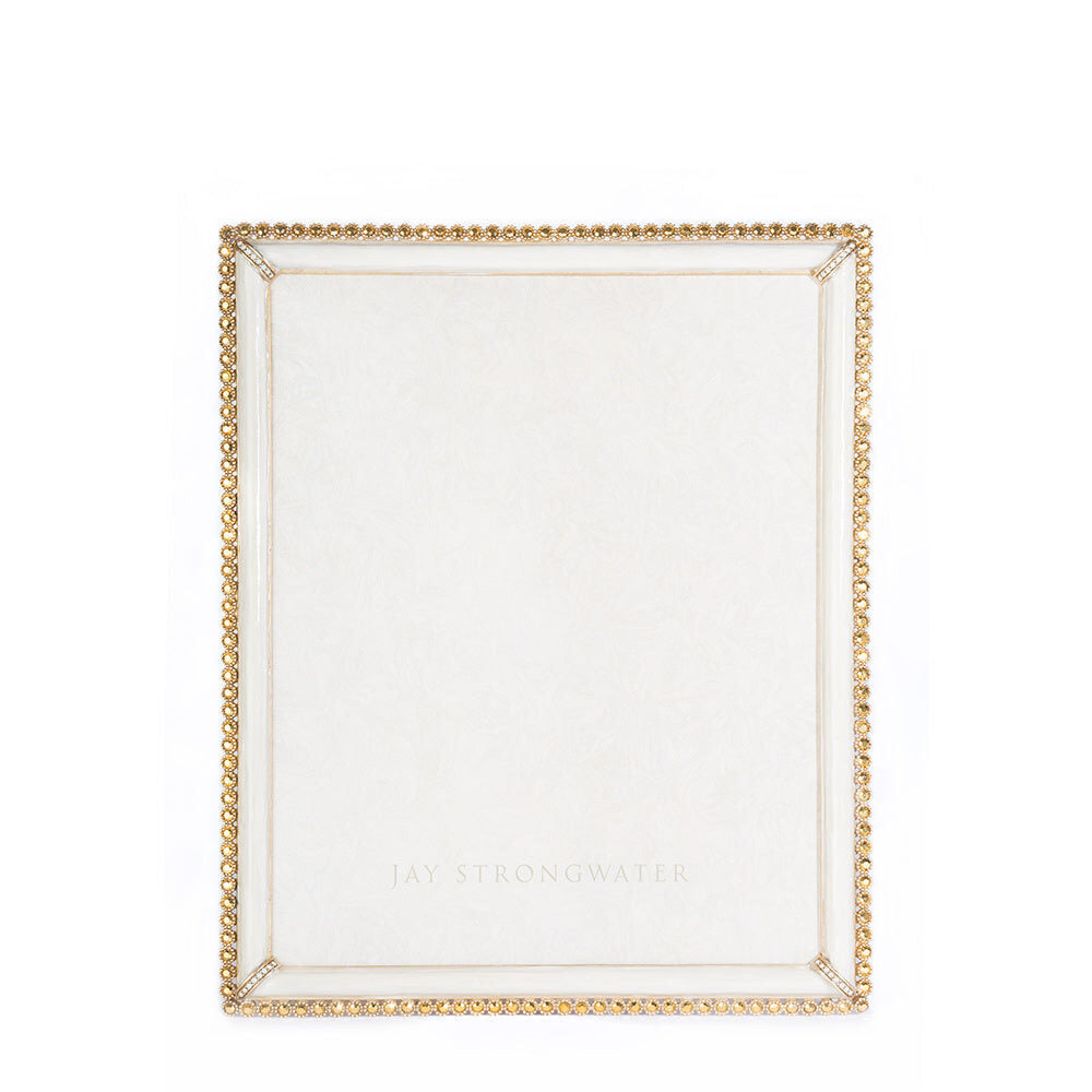 Jay Strongwater Laetitia Stone Edge 8" X 10" Frame - Gold