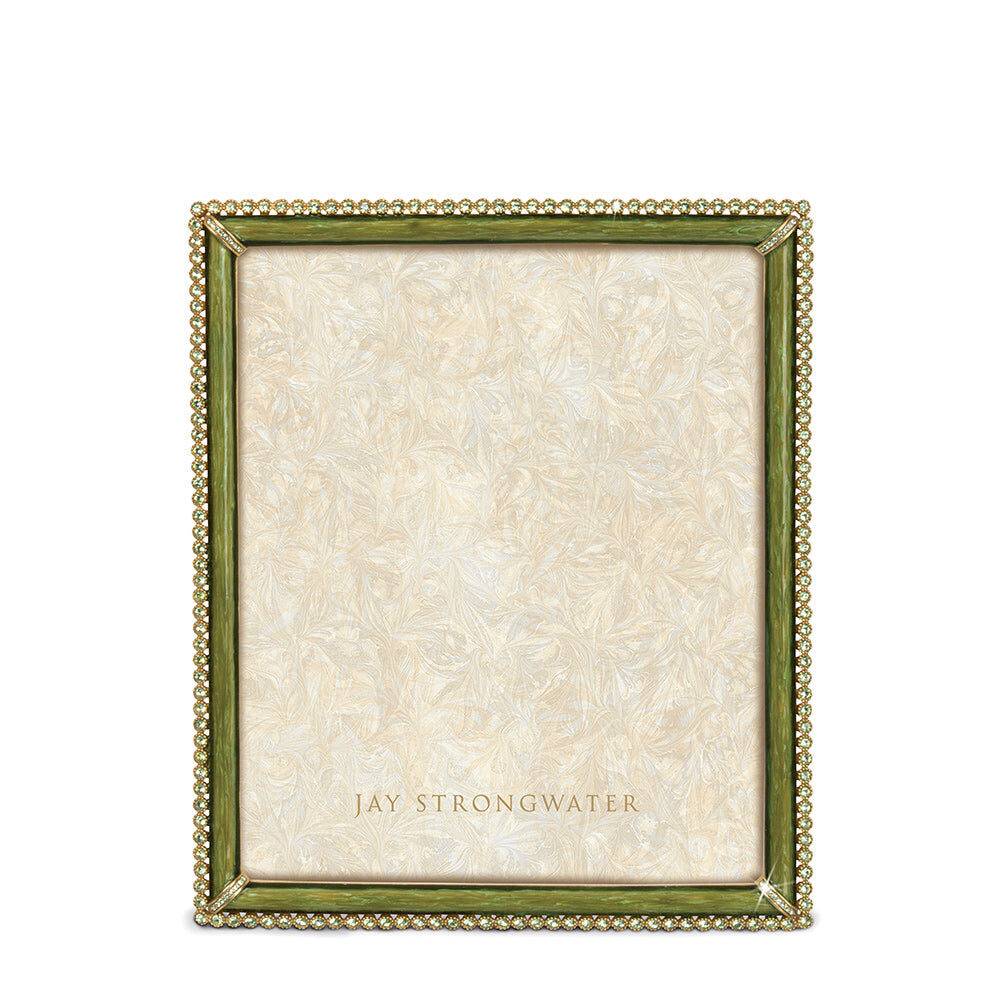 Jay Strongwater Laetitia Stone Edge 8" X 10" Frame - Leaf Green