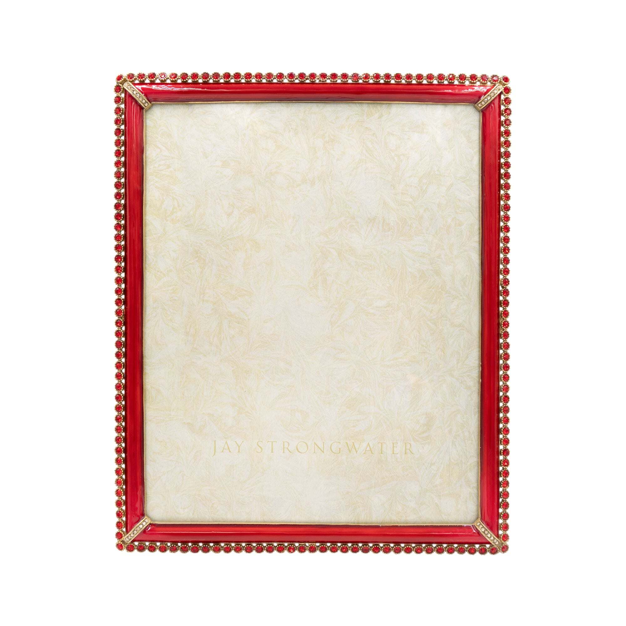 Jay Strongwater Laetitia Stone Edge 8" X 10" Frame - Ruby