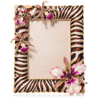 Jay Strongwater Lana Zebra Orchid 5"x7" Frame - Safari