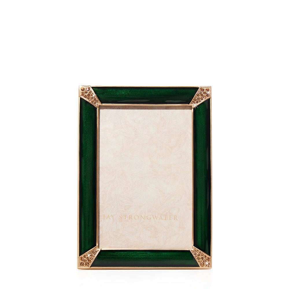 Jay Strongwater Lavinia 4” X 6” Frame – Deep Emerald