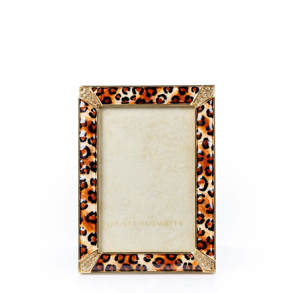 Jay Strongwater Lavinia 4” X 6” Frame - Leopard