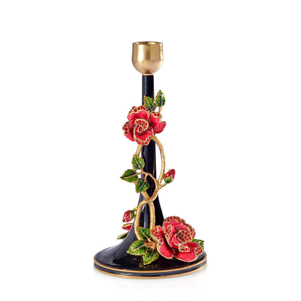 Jay Strongwater Layla Night Bloom Single Candlestick Candlestick Holder