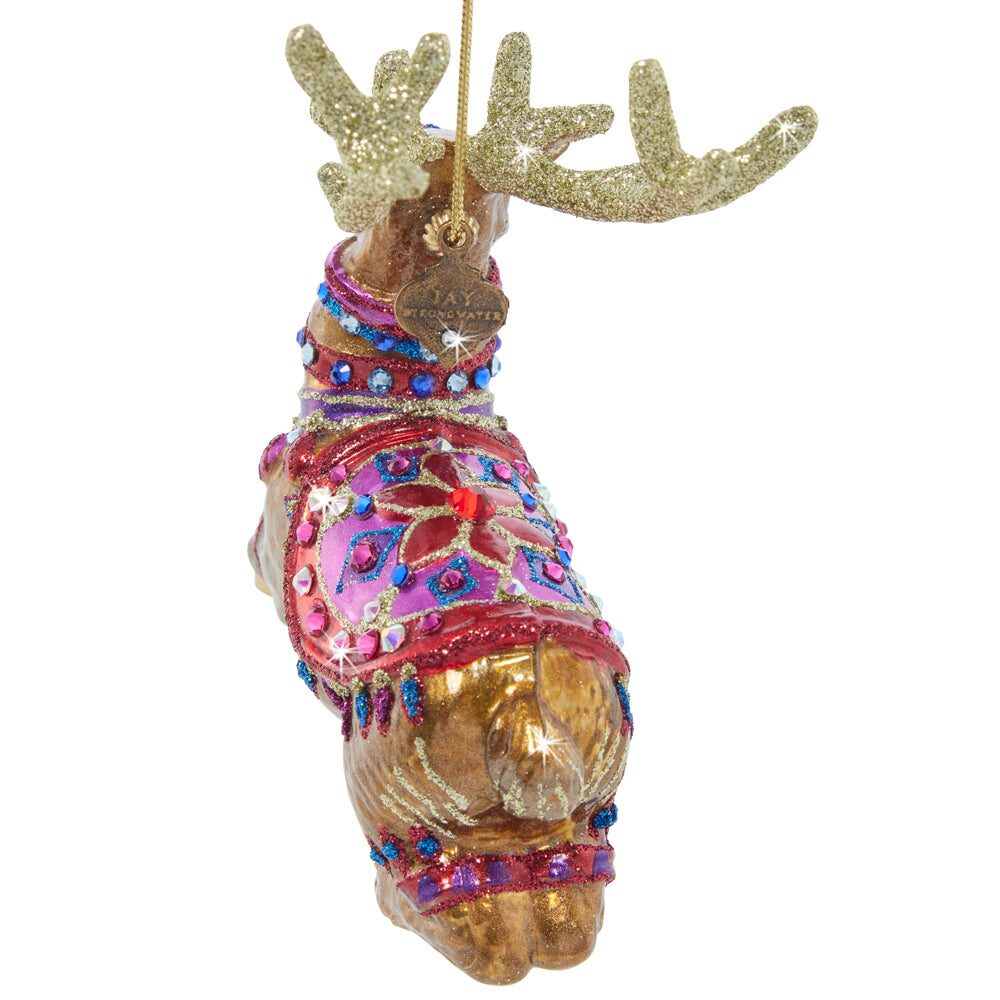 Jay Strongwater Leader of the Pack Glass Ornament, detail view