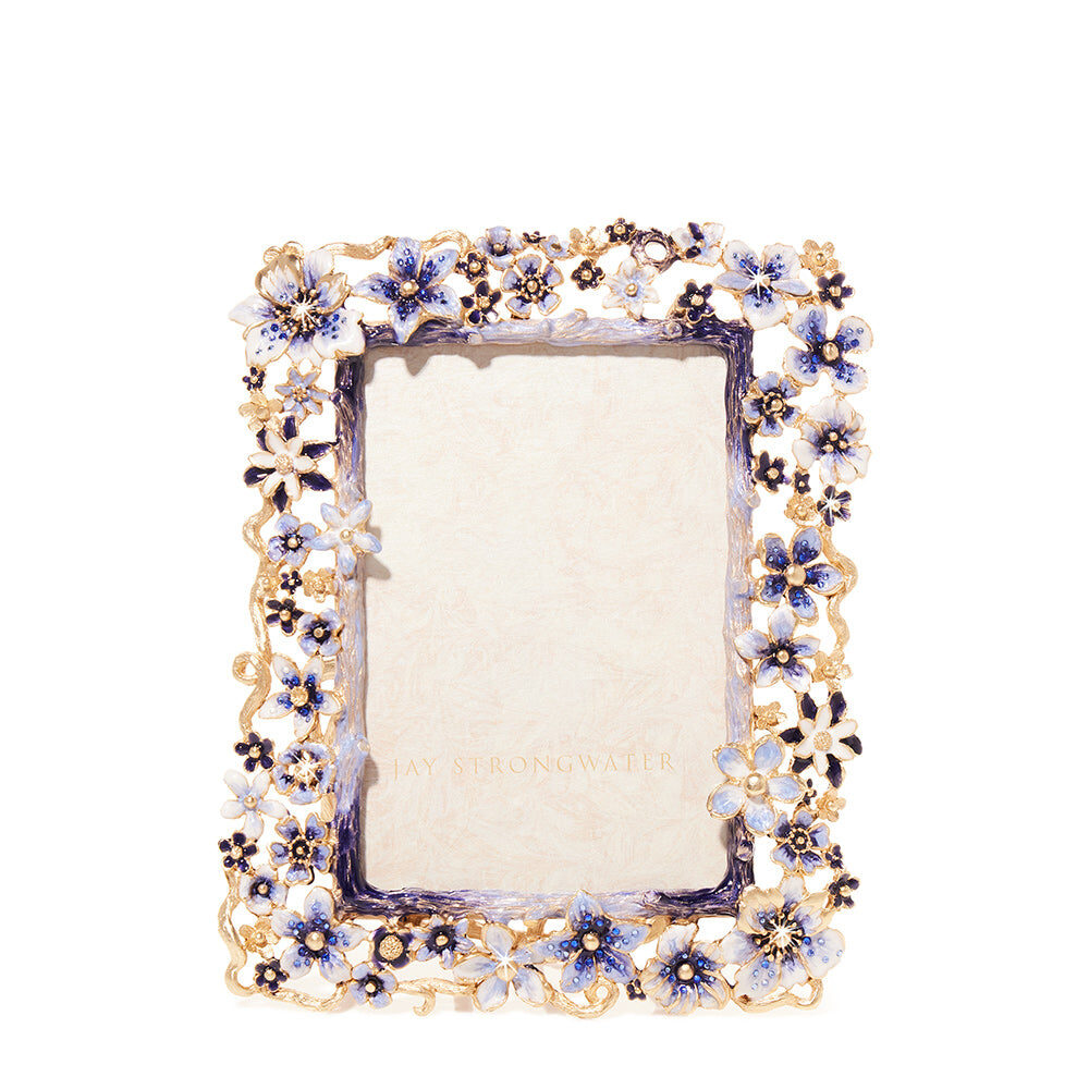 Jay Strongwater Leartes 4" X 6" Frame - Delft Garden