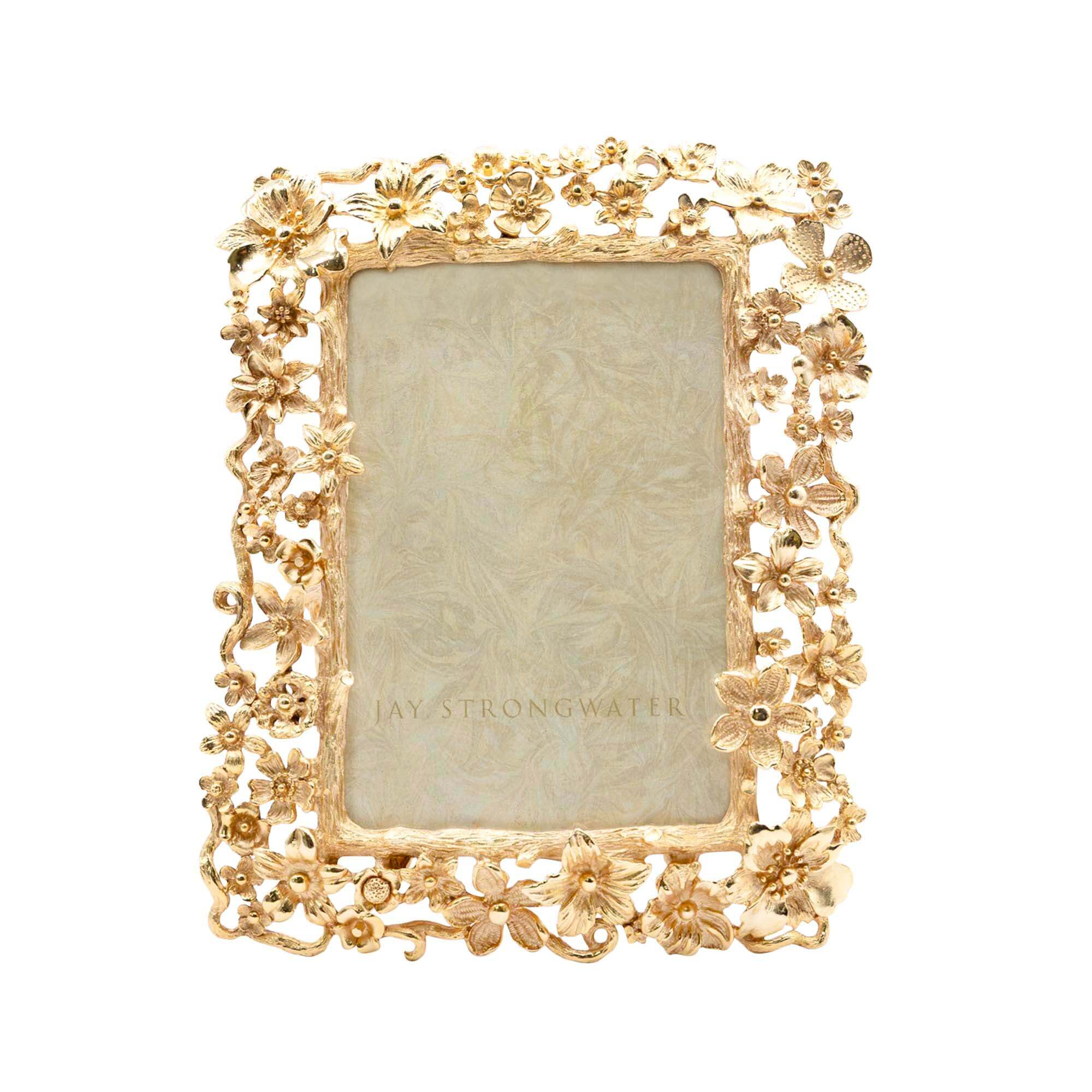 Jay Strongwater Leartes Composition 4"x 6” Frame - Gold