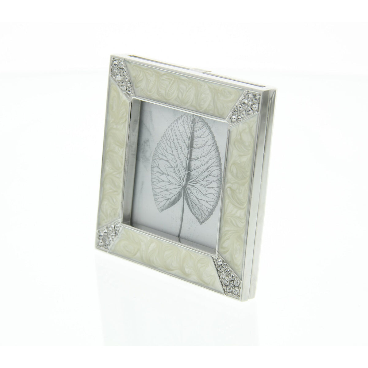 Jay Strongwater Leland Pavé Corner 2" Frame - Crystal Pearl, alternate view