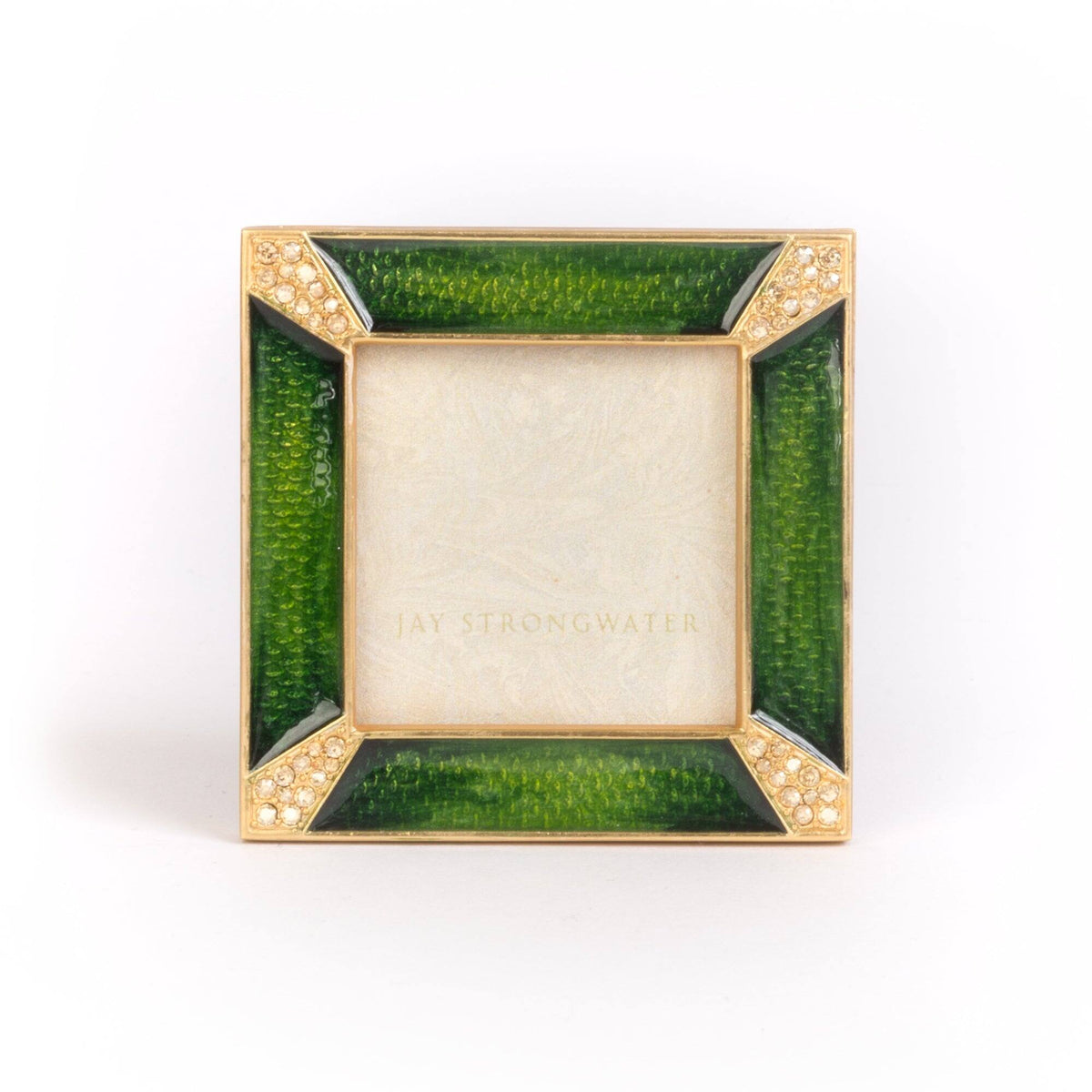 Jay Strongwater Leland Pavé Corner 2" Frame - Emerald, alternate view