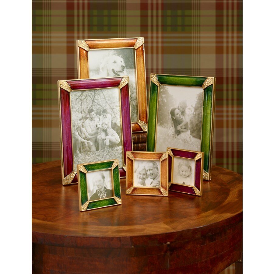 Jay Strongwater Leland Pavé Corner 2" Frame - Emerald, alternate view