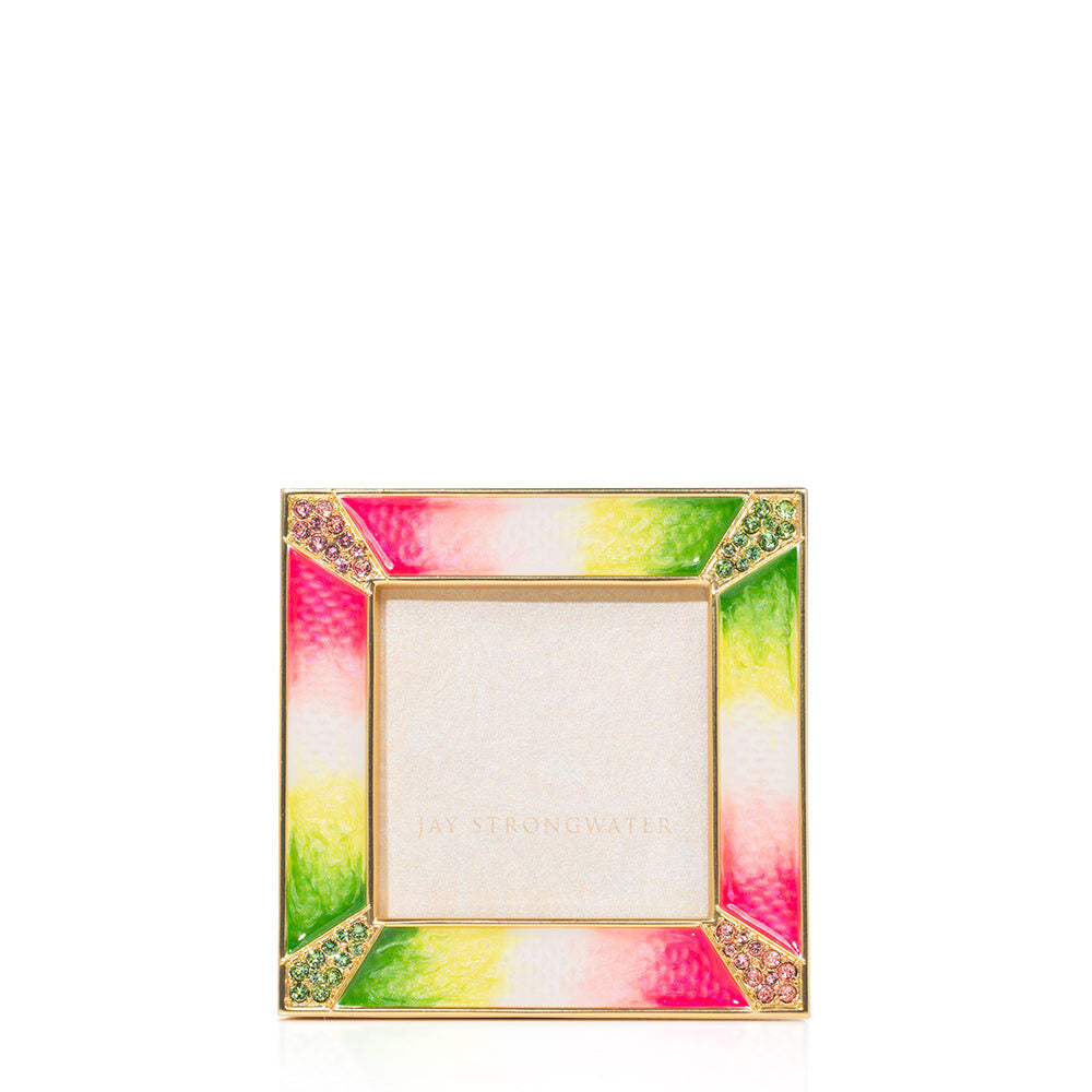 Jay Strongwater Leland Pavé Corner 2" Frame - Flora