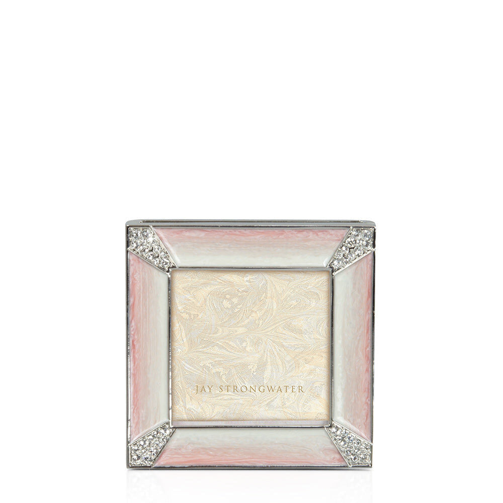 Jay Strongwater Leland Pavé Corner 2" Frame - Pale Pink
