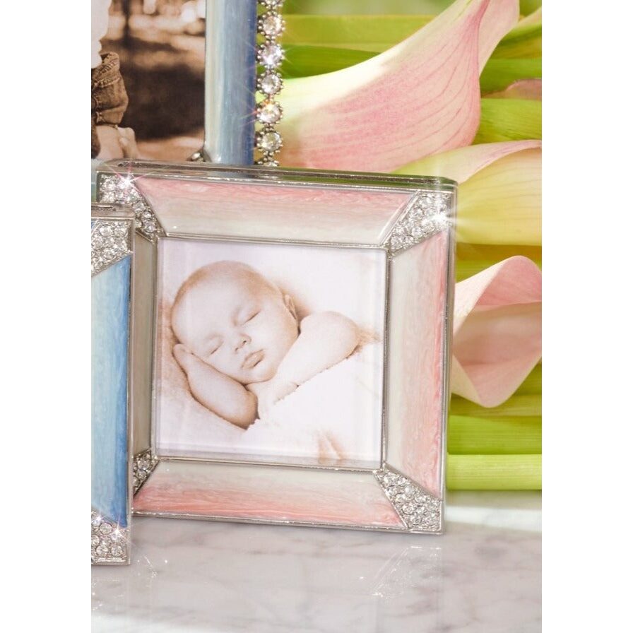 Jay Strongwater Leland Pavé Corner 2" Frame - Pale Pink, alternate view