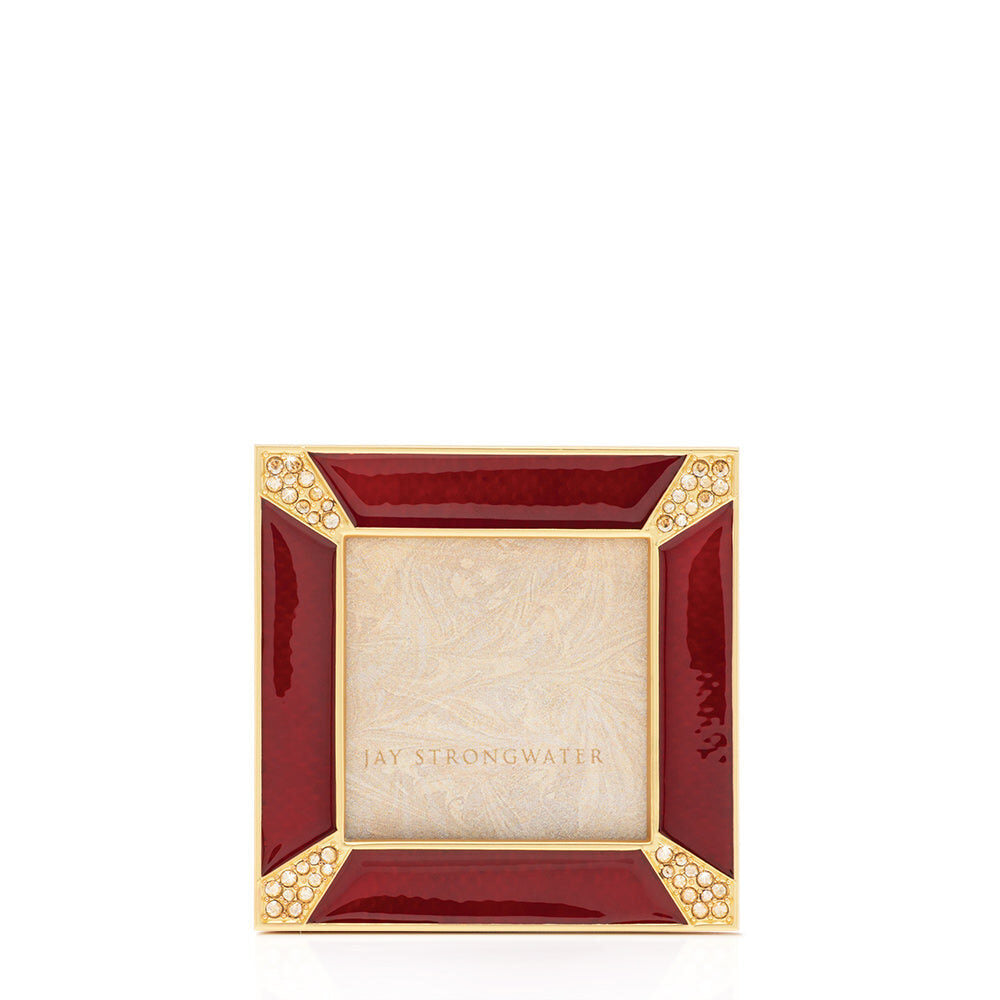 Jay Strongwater Leland Pavé Corner 2" Frame - Ruby