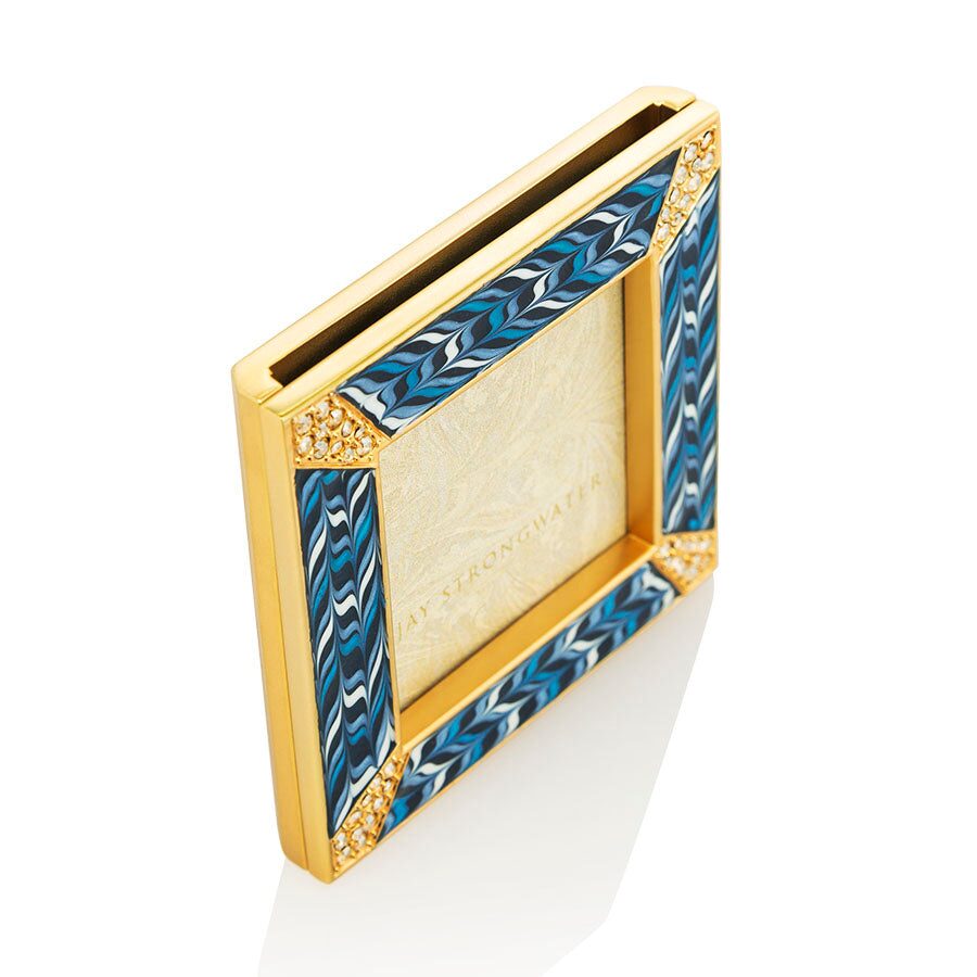 Jay Strongwater Leland Pavé Corner 2" Frame - Sapphire, alternate view