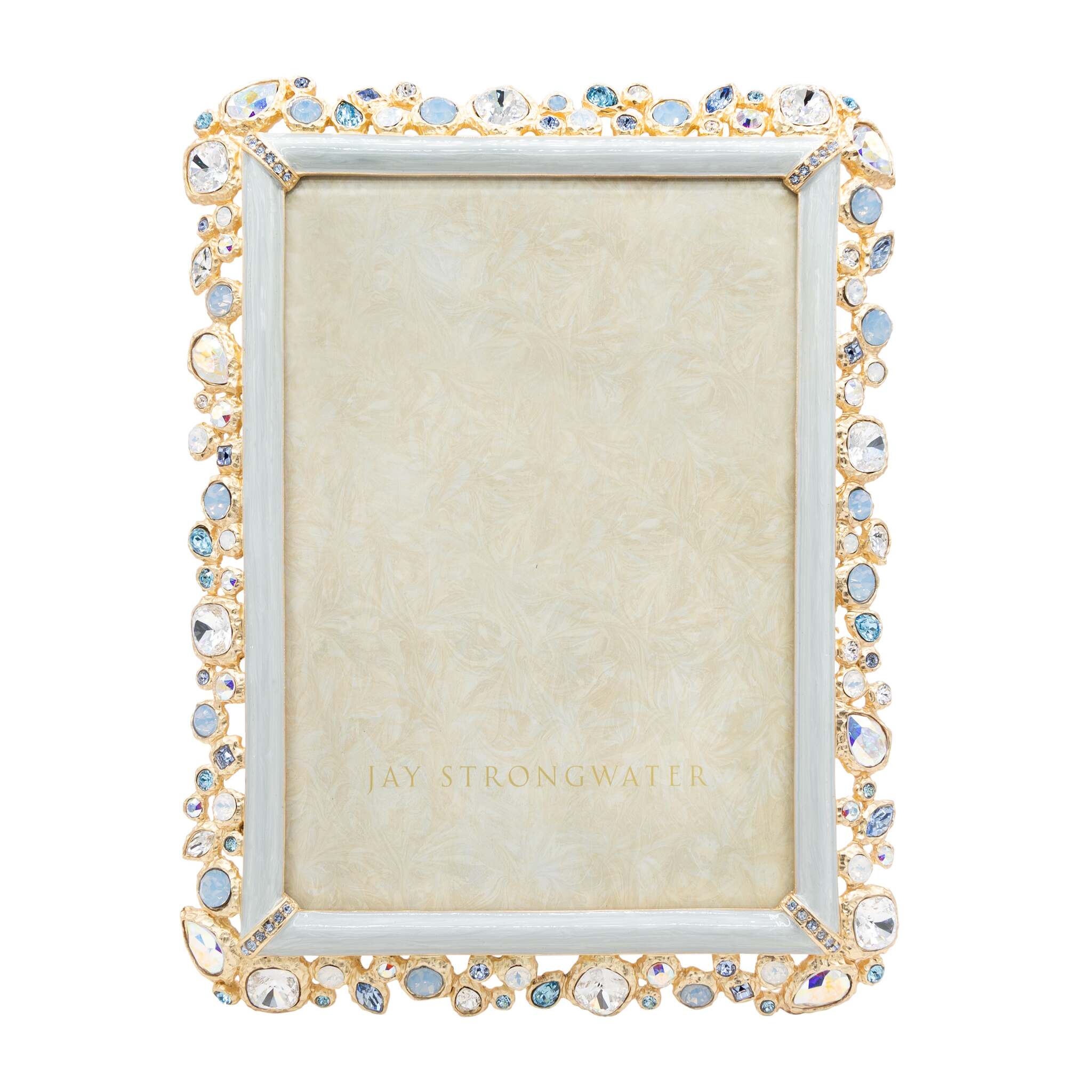 Jay Strongwater Leslie Bejeweled 5" X 7" Frame - Baby Blue