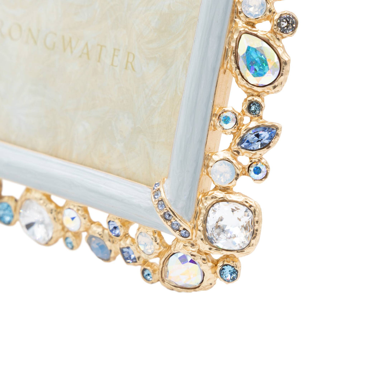 Jay Strongwater Leslie Bejeweled 5" X 7" Frame - Baby Blue, alternate view