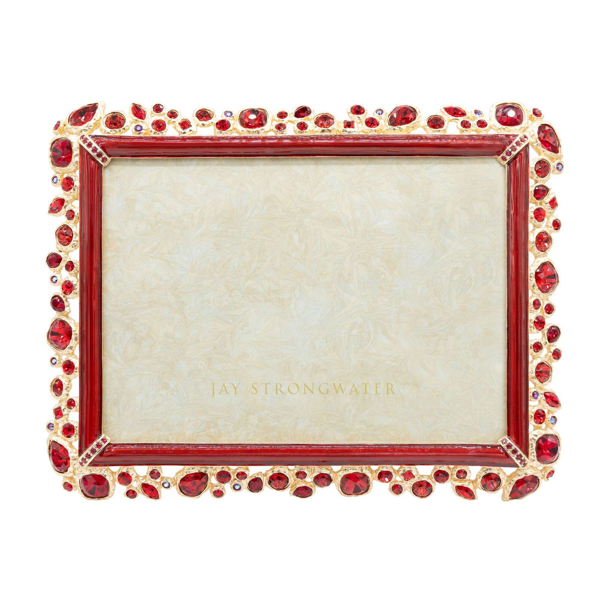 Jay Strongwater Leslie Bejeweled 5" X 7" Frame - Ruby, alternate view