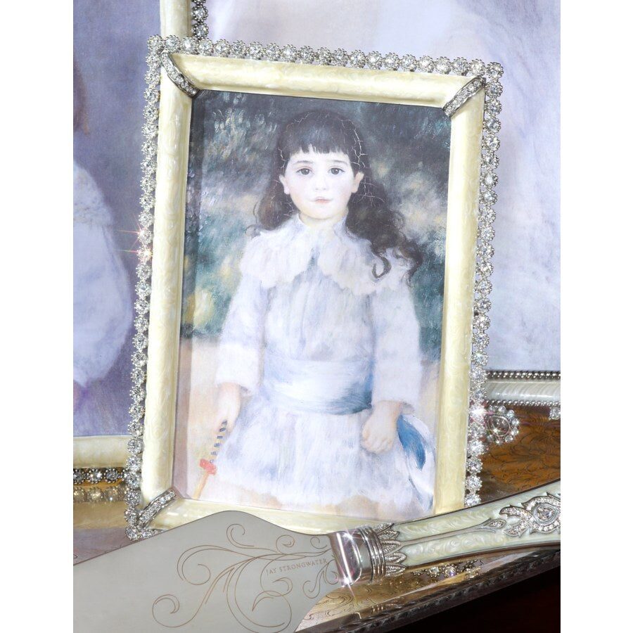 Jay Strongwater Lorraine Stone Edge 4" X 6" Frame - Crystal Pearl, alternate view