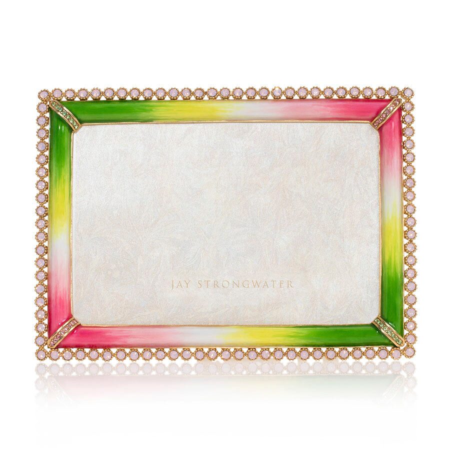 Jay Strongwater Lorraine Stone Edge 4" X 6" Frame - Flora, alternate view