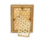 Jay Strongwater Lorraine Stone Edge 4" X 6" Frame - Gold, alternate view