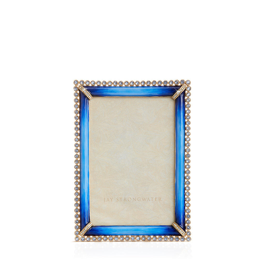 Jay Strongwater Lorraine Stone Edge 4" X 6" Frame - Lapis