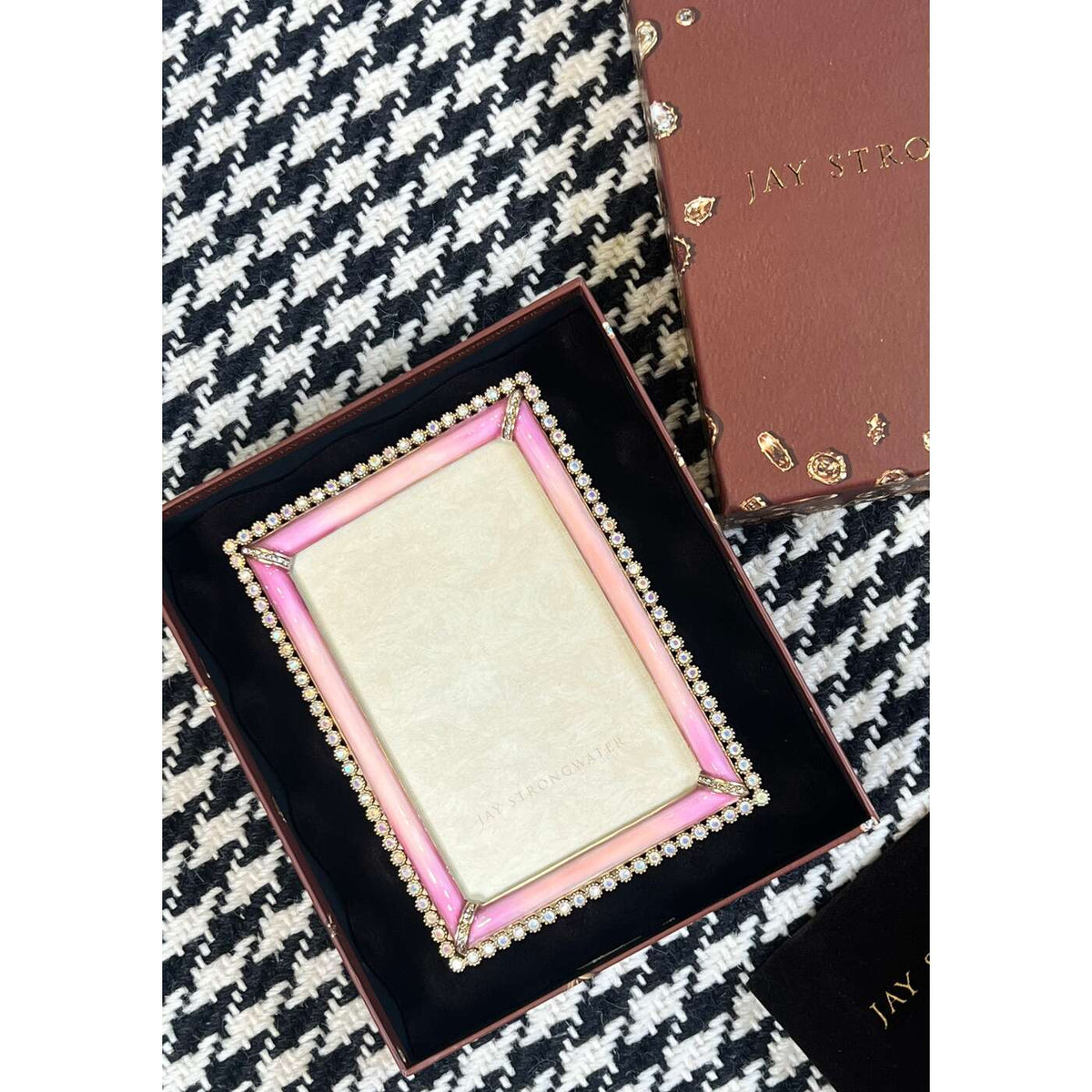 Jay Strongwater Lorraine Stone Edge 4" X 6" Frame - Rose, alternate view