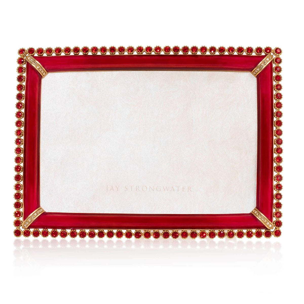 Jay Strongwater Lorraine Stone Edge 4" X 6" Frame - Ruby, alternate view