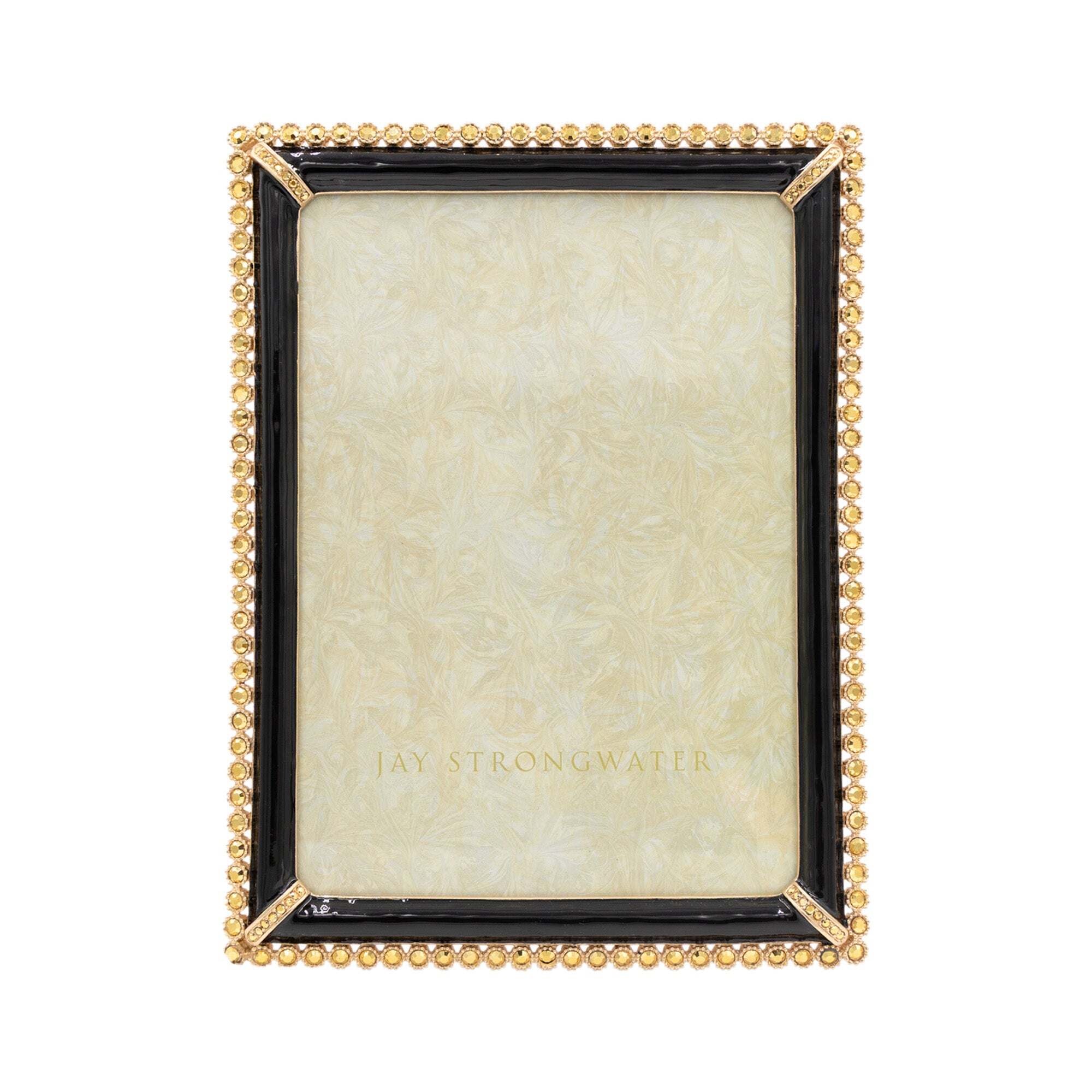 Jay Strongwater Lucas Stone Edge 5" X 7" Frame - Black