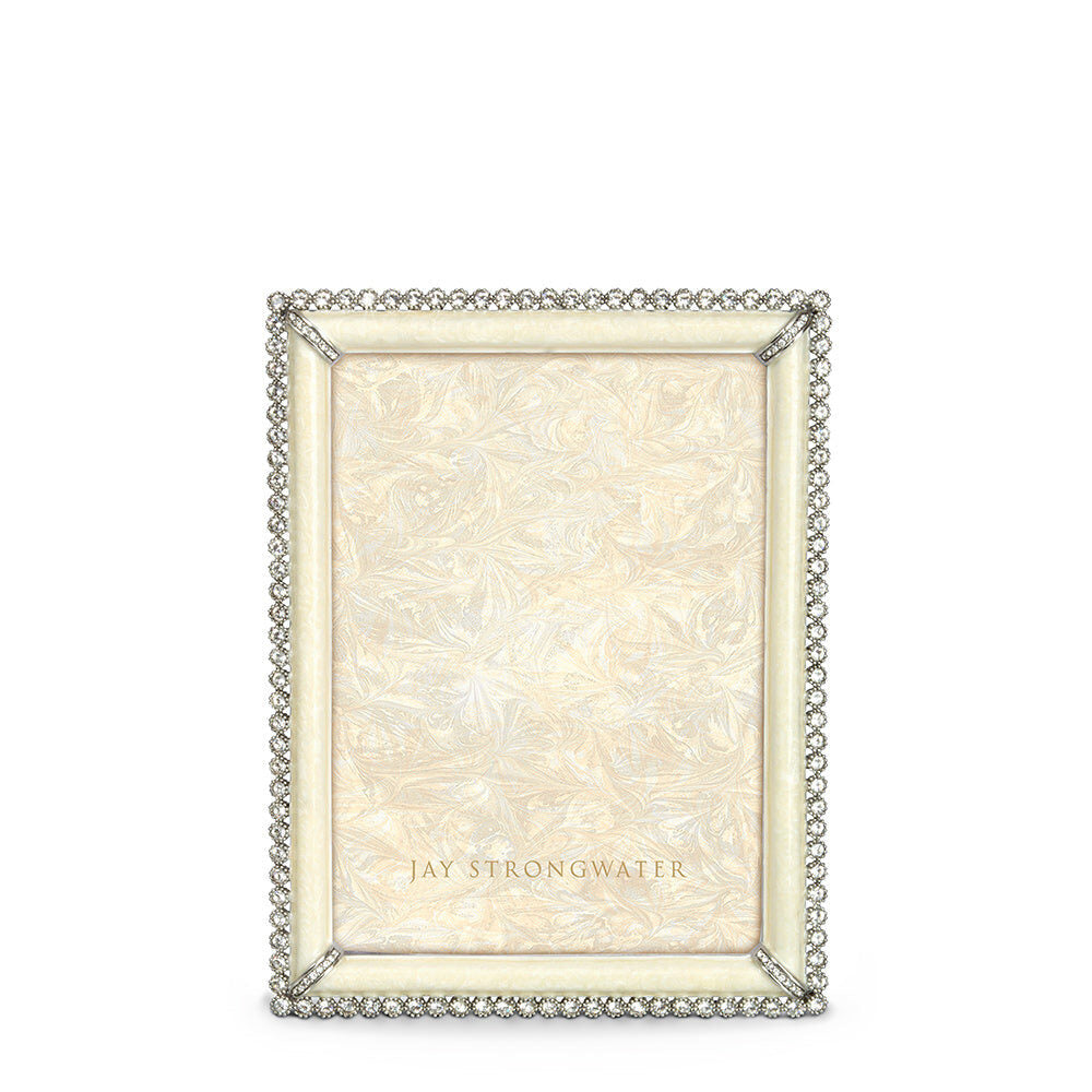 Jay Strongwater Lucas Stone Edge 5" X 7" Frame - Crystal Pearl