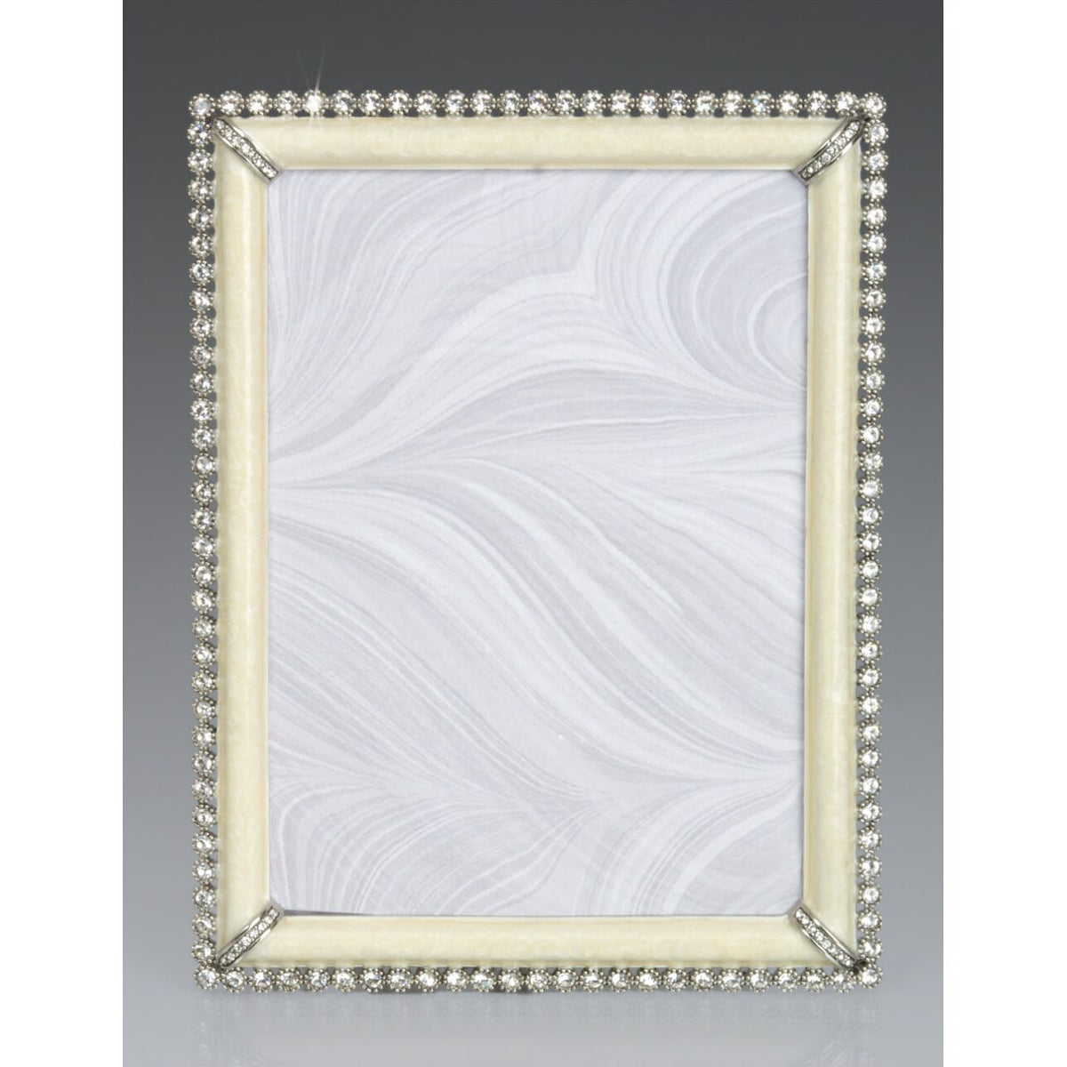 Jay Strongwater Lucas Stone Edge 5" X 7" Frame - Crystal Pearl, alternate view
