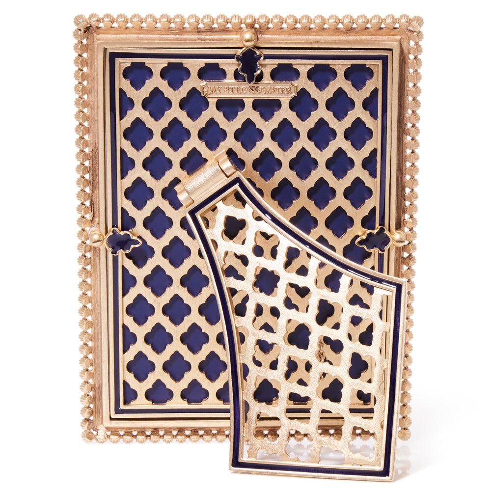 Jay Strongwater Lucas Stone Edge 5" X 7" Frame - Delft Garden, alternate view