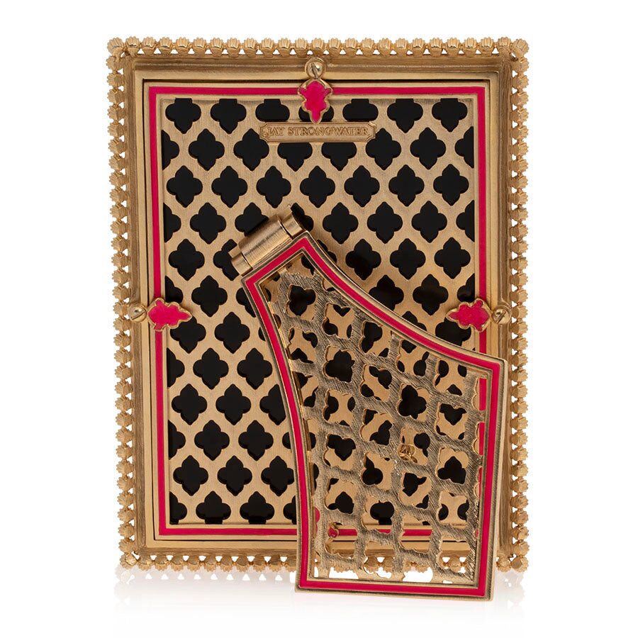 Jay Strongwater Lucas Stone Edge 5" X 7" Frame - Electric Pink, alternate view