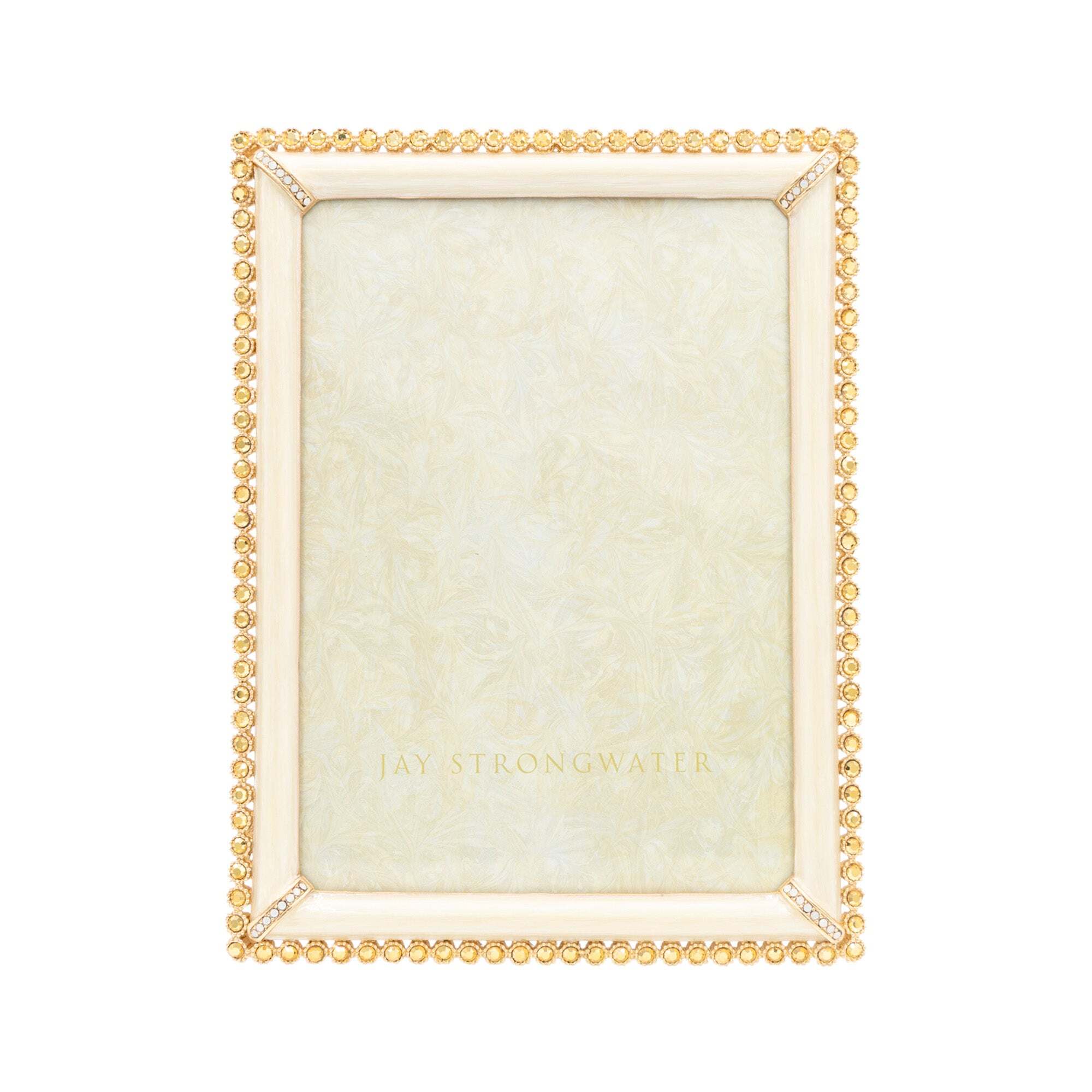 Jay Strongwater Lucas Stone Edge 5" X 7" Frame - Gold