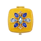 Jay Strongwater Luella 2” Square Jeweled Compact – Delft Garden Handheld Mirror