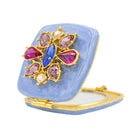 Jay Strongwater Luella 2” Square Jeweled Compact – Flora & Fauna Handheld Mirror, alternate view