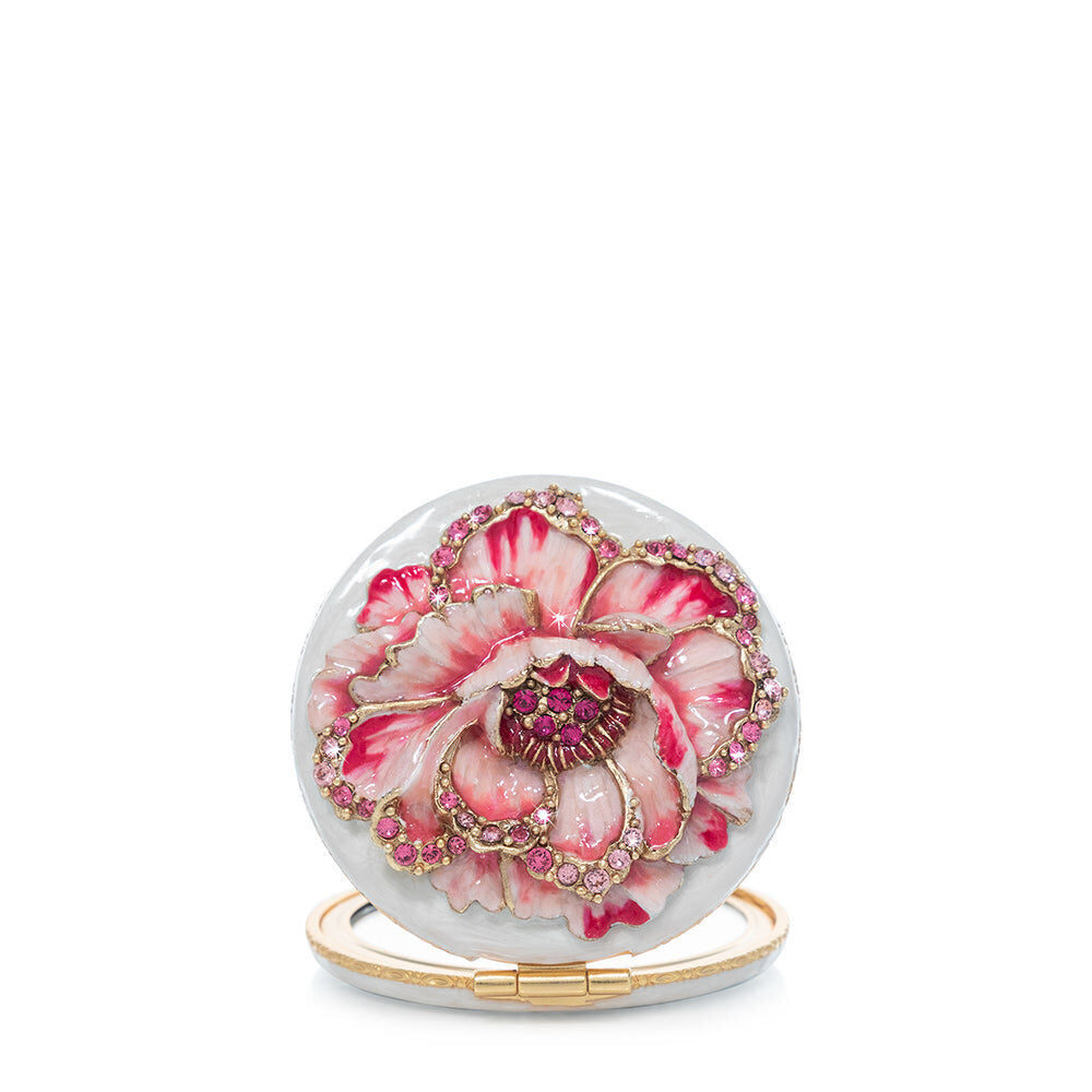 Jay Strongwater Mae Peony Compact Handheld Mirror