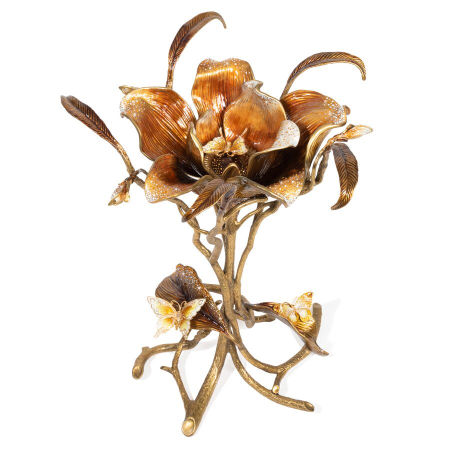 Jay Strongwater Marjorie Magnolia Table - Gold & White, alternate view