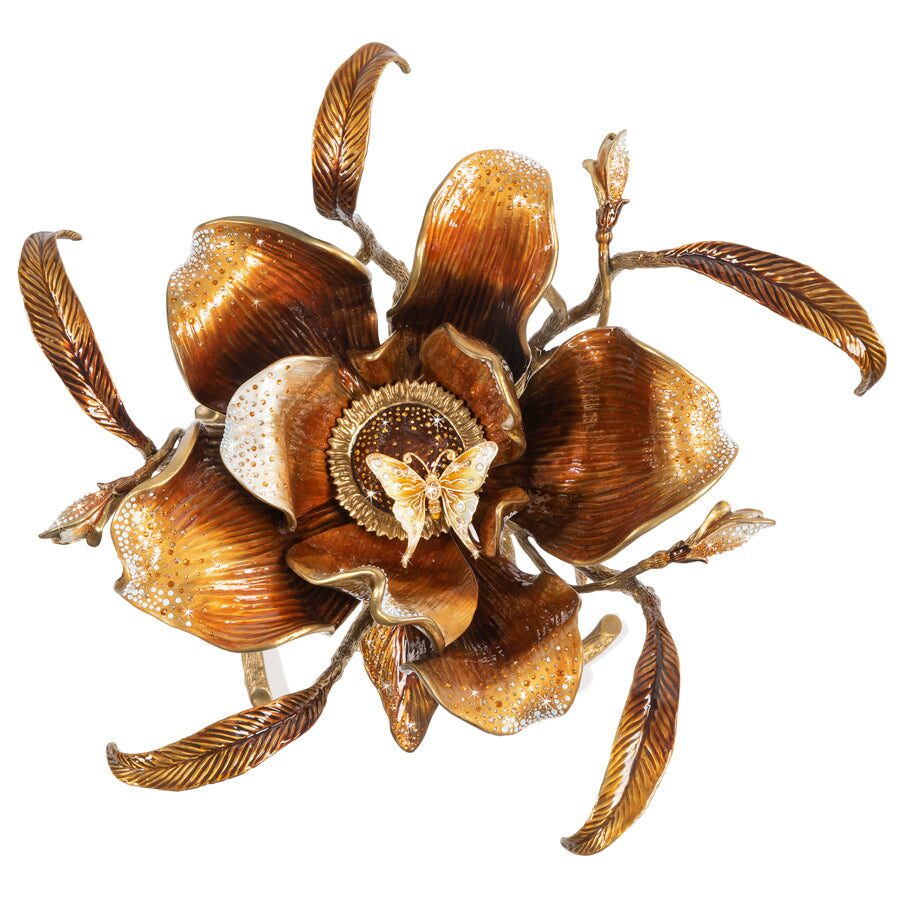 Jay Strongwater Marjorie Magnolia Table - Gold & White, alternate view