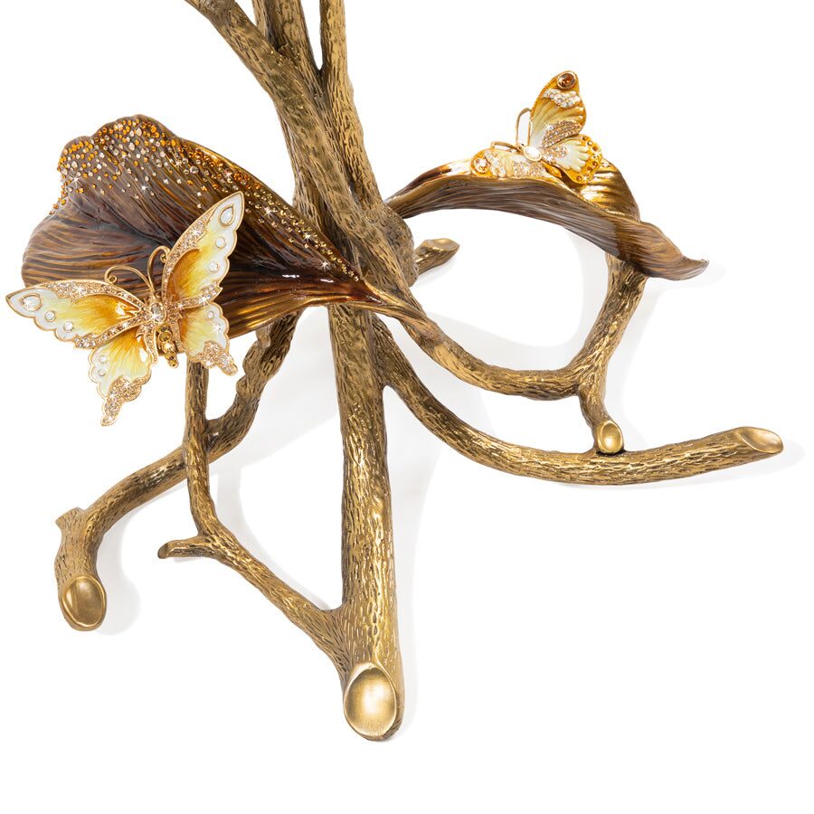 Jay Strongwater Marjorie Magnolia Table - Gold & White, alternate view