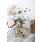 Jay Strongwater Marjorie Magnolia Table - Gold & White, alternate view