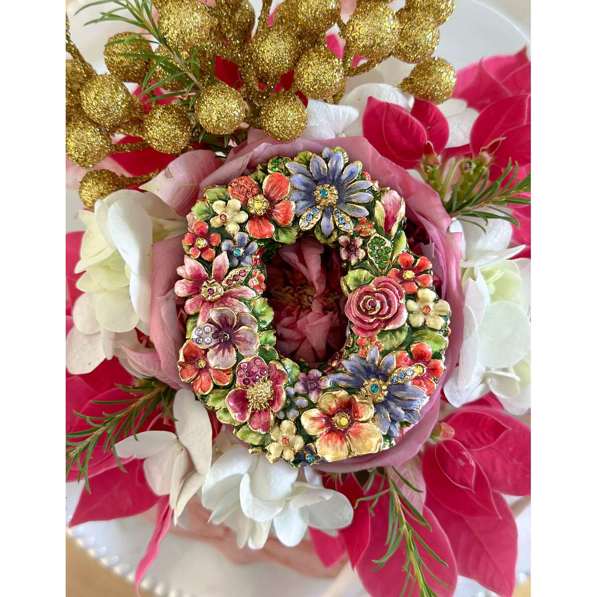Jay Strongwater Masie Floral Hugs Figurine, alternate view