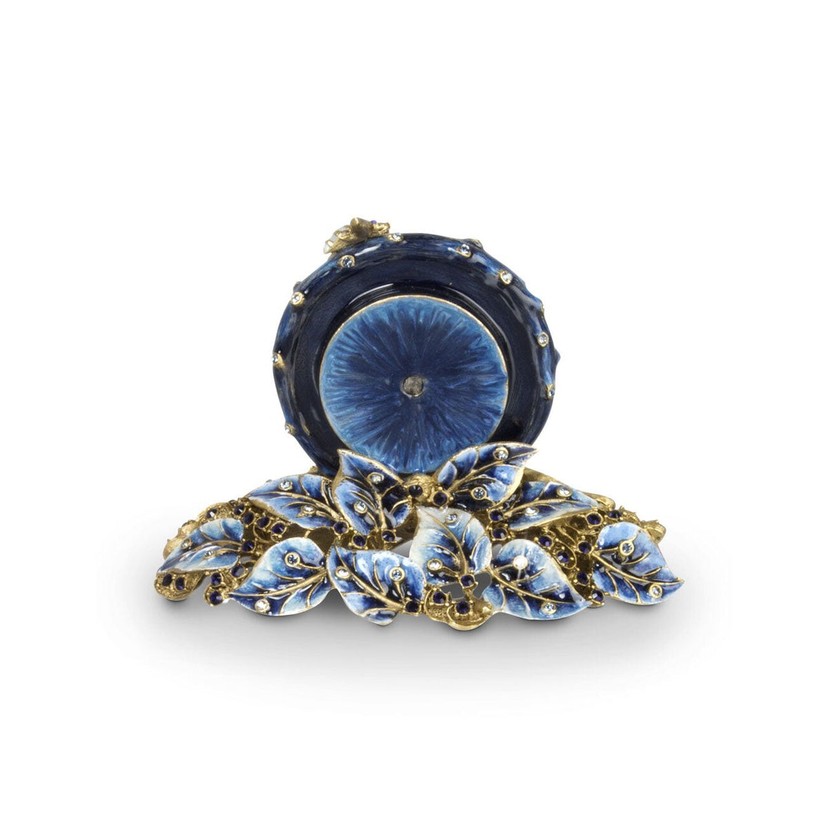 Jay Strongwater Mayfair Leaf & Bee Clock - Delft Garden, alternate view
