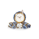 Jay Strongwater Mayfair Leaf & Bee Clock - Delft Garden, alternate view