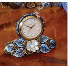 Jay Strongwater Mayfair Leaf & Bee Clock - Delft Garden, alternate view