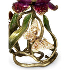 Jay Strongwater Meredith Floral 9" Pillar Candle Holder Brocade Candleholder, alternate view