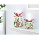 Jay Strongwater Meredith Floral 9" Pillar Candle Holder, alternate view