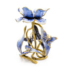 Jay Strongwater Meredith Floral 9" Pillar Candle Holder Delft Garden Candleholder
